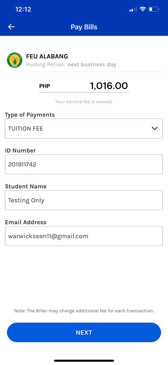 Fill-out Information
